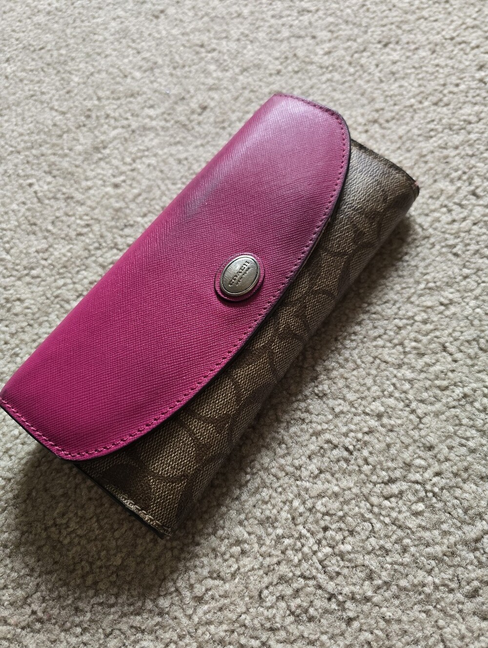 Coach Wallet Pink and Orange Accents.